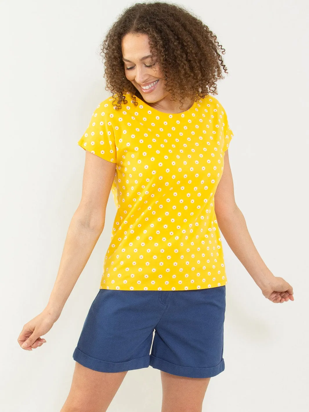 Alum jersey top polka daisy