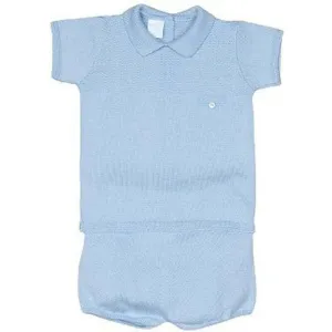 Baby Boys Blue Knitted Short Set