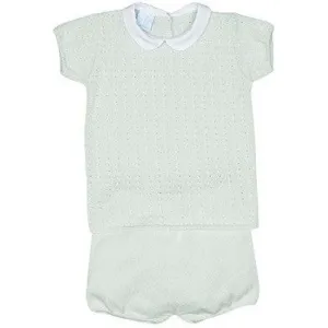 Baby Boys Mint Knitted T-Shirt & Short Set