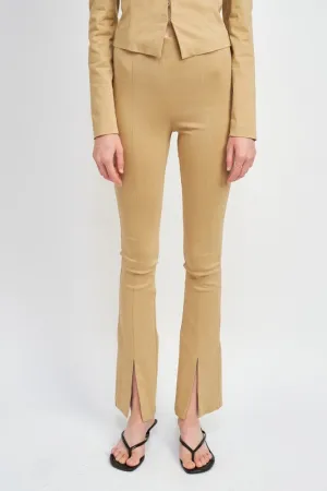 HIGH WAIST PANTS WITH FRONT SLITS