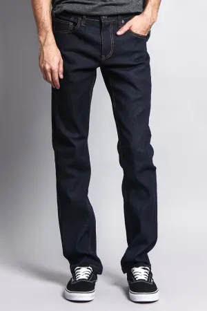 Men's Slim Fit Raw Denim Jeans (Indigo/Timber)