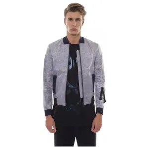 Nicolo Tonetto Gray Polyester Men Bomber Jacket