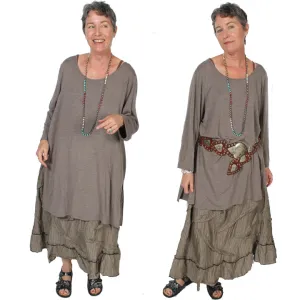 Sunheart OOAK oversize Tunic Top & Lagenlook Skirt Set Boho Hippie Chic Resort Wear Sml-5X